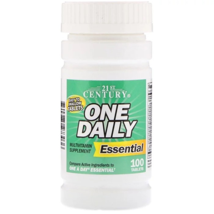 21st Century One Daily Essential 100 таблеток, комплексні вітаміни та мінерали