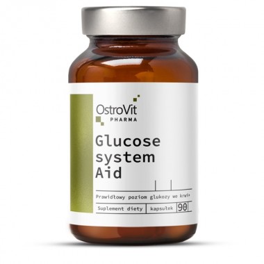 OstroVit Pharma Glucose System Aid 90 капсул, экстракты, хром, витамин С, витамин В6 и витамин В12