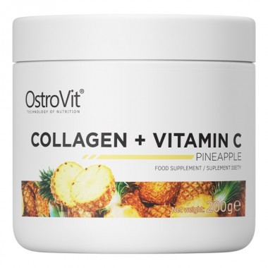 OstroVit Collagen + Vitamin C 200 грамм, гидрозилованый говяжий коллаген + витамин с