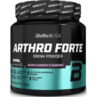 Biotech USA Arthro Forte 340 грам, ароматизований порошок напою з колагеном, глюкозаміном, хондроїтином, МСМ, вітаміном С, рослинними екстрактами