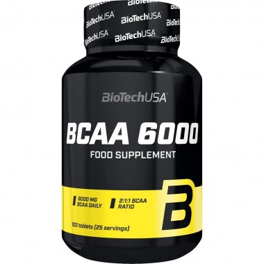 Biotech USA BCAA 6000 100 таблеток, аминокислоты BCAA в соотношении 2:1:1