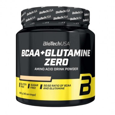 Biotech USA BCAA + Glutamine Zero 480 грамм, комбинация аминокислот BCAA и L-глютамина