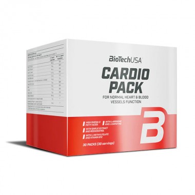 Biotech USA Cardio Pack 30 пакетиков, поливитаминный препарат с минералами, ресвератролом, L-карнитином, L-аргинином и незаменимыми жирными кислотами (06.2024)