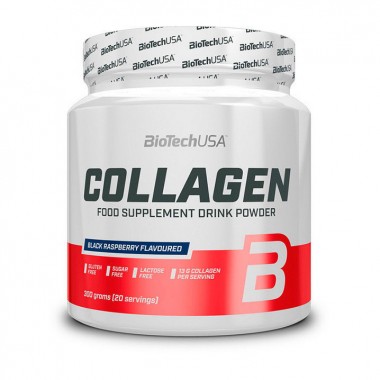 Biotech Usa Collagen 300 грамм, гидрозилованый говяжий коллаген + витамин с, е, гиалуроновая кислота