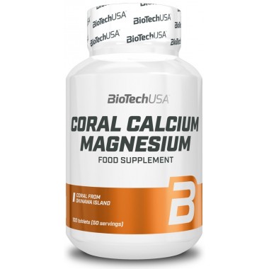 Biotech USA Coral Calcium Magnesium 100 таблеток, кальцій та магній у пропорції 2:1