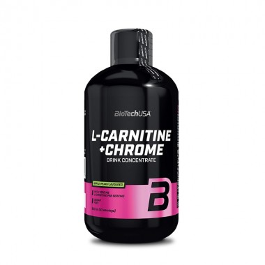 Biotech USA L-Carnitine + Chrome 500 мл, рідкий l-карнітин, збагачений хромом і вітаміном B₅