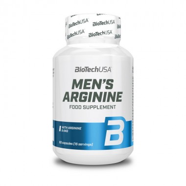 Biotech USA Men's Arginine 90 капсул, L-аргінін гідрохлорид доповнений вітамінами, мінералами та рослинними екстрактами