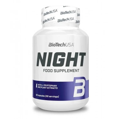 Biotech USA Night 60 капсул, аминокислота L-триптофан, c травяными и фруктовыми экстрактами