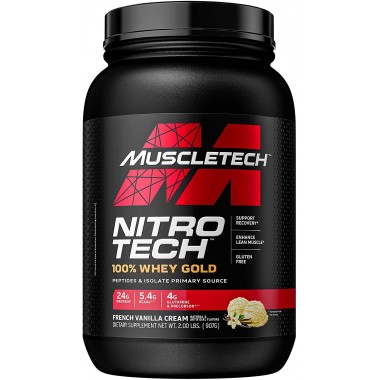 Muscletech Nitro Tech 100% Whey Gold 907 грам, пептиди і ізолят сироваткового протеїну