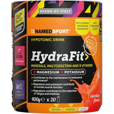 Namedsport HydraFit 400 грамм + Sportbottle 550 мл, гипотонический напиток со вкусом апельсина и спортивная бутылка