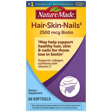 Nature Made Hair Skin Nails 60 капсул, п’ять ключових поживних речовин