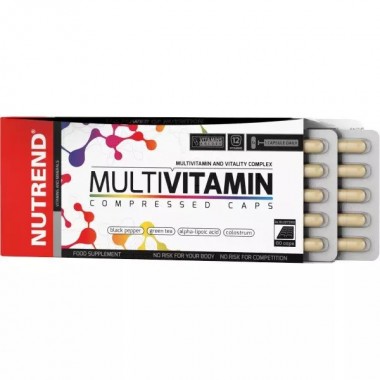 Nutrend MultiVitamin Compressed Caps 60 капсул, широкий спектр вітамінів, доповнених рослинними екстрактами