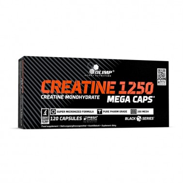 Olimp Creatine Monohydrate 1250 Mega Caps 120 капсул, качественный моногидрат креатина в капсулах