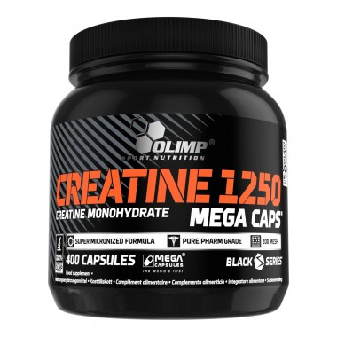 Olimp Creatine Monohydrate 1250 Mega Caps 400 капсул, якісний моногідрат креатину в капсулах