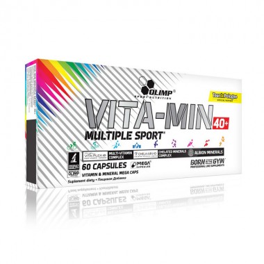 Olimp Vita Min Multiple Sport 40+ 60 капсул, мультивитаминная добавка для людей старше 40 лет