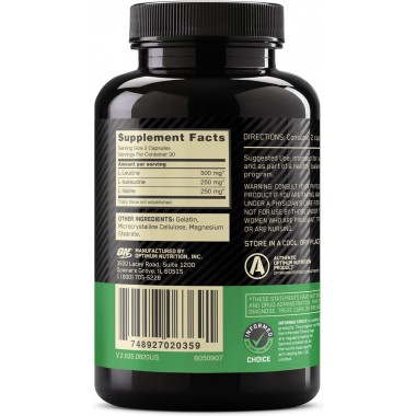 Optimum Nutrition BCAA 1000 200 капсул, аминокислоты бцаа в капсулах