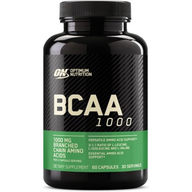 Optimum Nutrition BCAA 1000 200 капсул, аминокислоты бцаа в капсулах