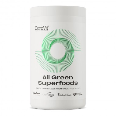 OstroVit All Green Superfoods 345 грам, суміш рослинних екстрактів, грибів, вітамінів та мінералів