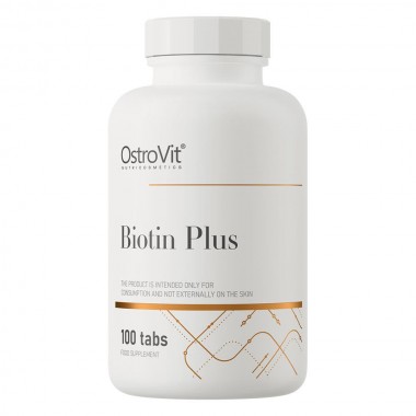 OstroVit Biotin Plus 100 таблеток, биотин, цинк, селен и фолиевая кислота