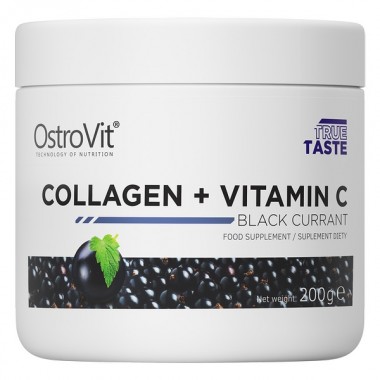 OstroVit Collagen + Vitamin C 200 грам, гідрозілований яловичий колаген + вітамін с