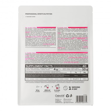 OstroVit Collagen + Vitamin C 400 грамм, гидрозилованый говяжий коллаген + витамин с