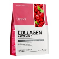 OstroVit Collagen + Vitamin C 400 g Малина-мята (Пошкоджена упаковка)
