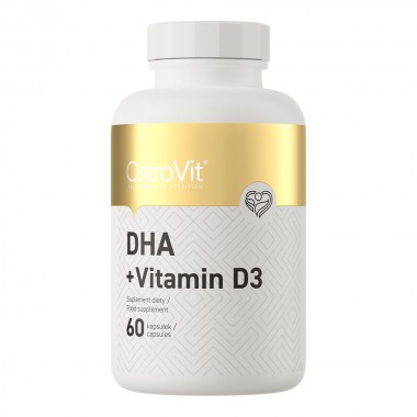 OstroVit DHA + Vitamin D3 60 капсул, докозагексаєнова кислота і вітамін D3