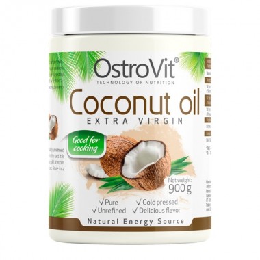 OstroVit Coconut Oil Extra Virgin 900 грам, натуральне кокосове масло холодного віджиму