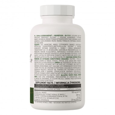 OstroVit KSM-66 Ashwagandha + Magnesium + B6 P-5-P Vege 90 капсул, ашваганда, магний и витамин В6