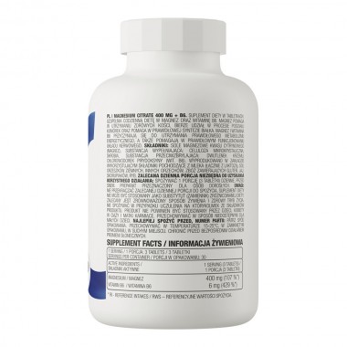 OstroVit Magnesium Citrate 400 mg + B6 90 таблеток, цитрат магнію і вітамін В6