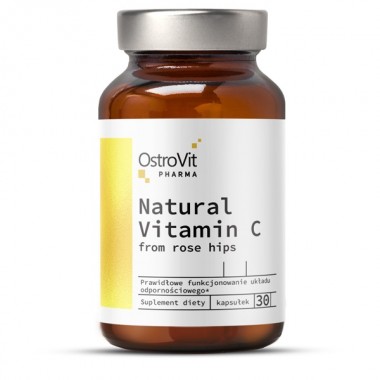 OstroVit Pharma Natural Vitamin C from Rose Hips 30 капсул, натуральний вітамін C з плодів шипшини