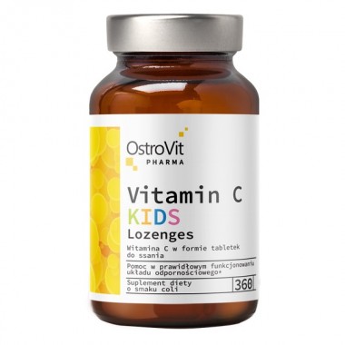 OstroVit Pharma Vitamin C Kids Lozenges 360 таблеток, вітамін C у вигляді пастилок зі смаком кока-коли, для дітей віком від 5 років