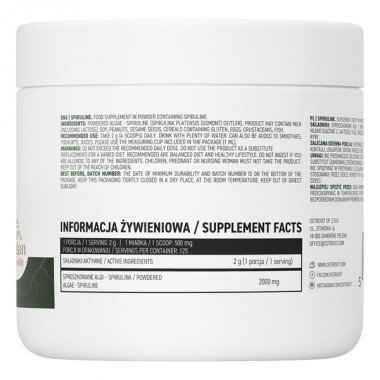 OstroVit Spiruline Vege 250 грамм, экстракт спирулины в порошке