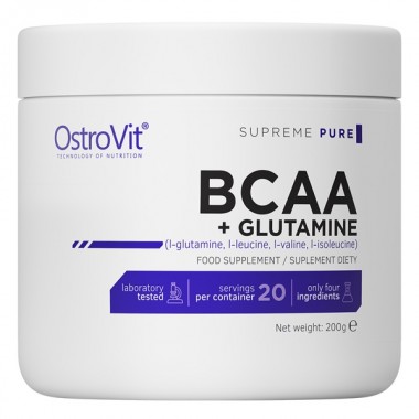 OstroVit BCAA + Glutamine 200 грамм, бцаа+глютамин