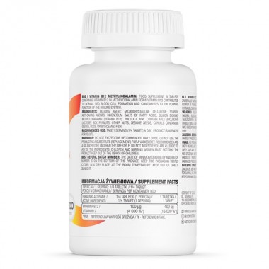 OstroVit Vitamin B12 Methylcobalamin 200 таблеток, метилкобаламін