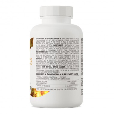 OstroVit Vitamin D3 2000 IU 60 капсул, жиророзчинний вітамін Д