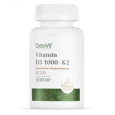 OstroVit Vitamin D3 4000 + K2 Vege 100 таблеток, вітамін Д3 + К2