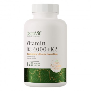 OstroVit Vitamin D3 4000 + K2 Vege 120 капсул, витамин Д3 + К2