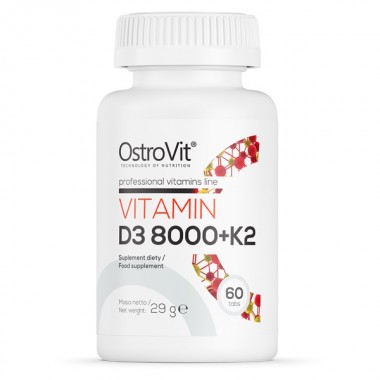 OstroVit Vitamin D3 8000 + K2 60 таблеток, витамин Д3 + К2