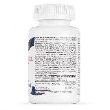 OstroVit Vitamin K2 200 Natto MK-7 90 таблеток, вітамін K2