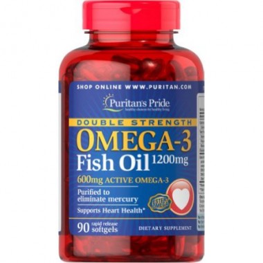 Puritan's Pride Omega 3 1000 mg 100 капсул, омега 3, риб'ячий жир