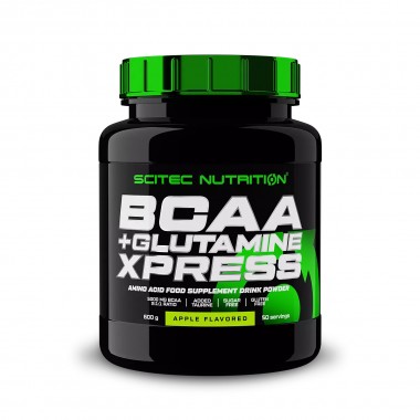 Scitec BCAA + Glutamine Xpress 600 грамм, комбинация аминокислот BCAA и L-глютамина с добавлением таурина