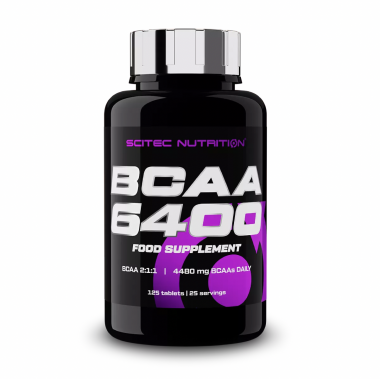 Scitec Nutrition BCAA 6400 125 таблеток, амінокислоти BCAA у співвідношенні 2:1:1