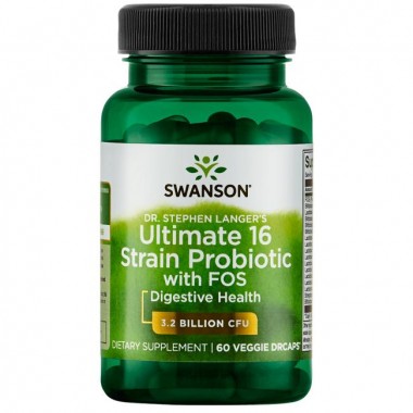 Swanson Dr. Stephen Langer's Ultimate 16 Strain Probiotic with FOS 60 капсул, пробіотики і пребіотики